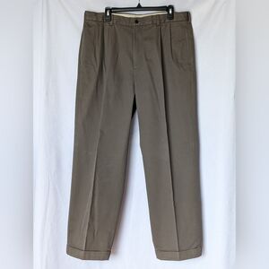 🌷EUC Brooks Brothers Elliot Fit Brown Advantage Chino Pleated Pants Size 37x30